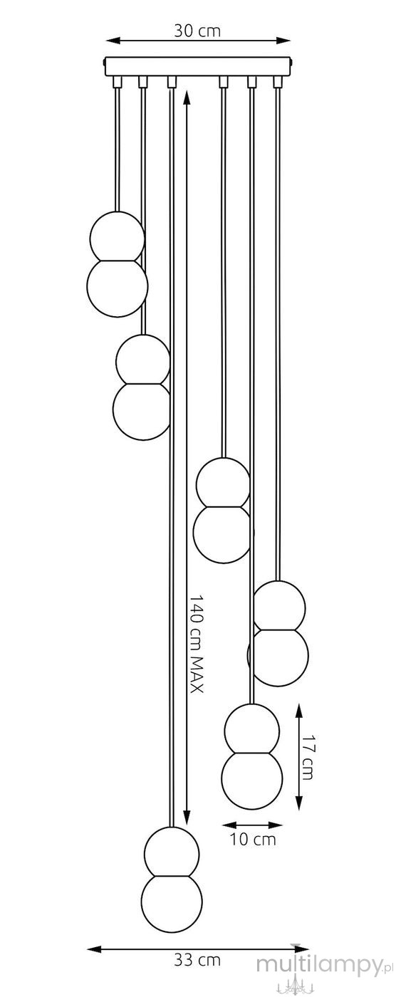Loop lampa wisząca 6xG9 mokka 1673/6