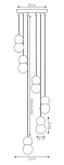 Loop lampa wisząca 6xG9 mokka 1673/6