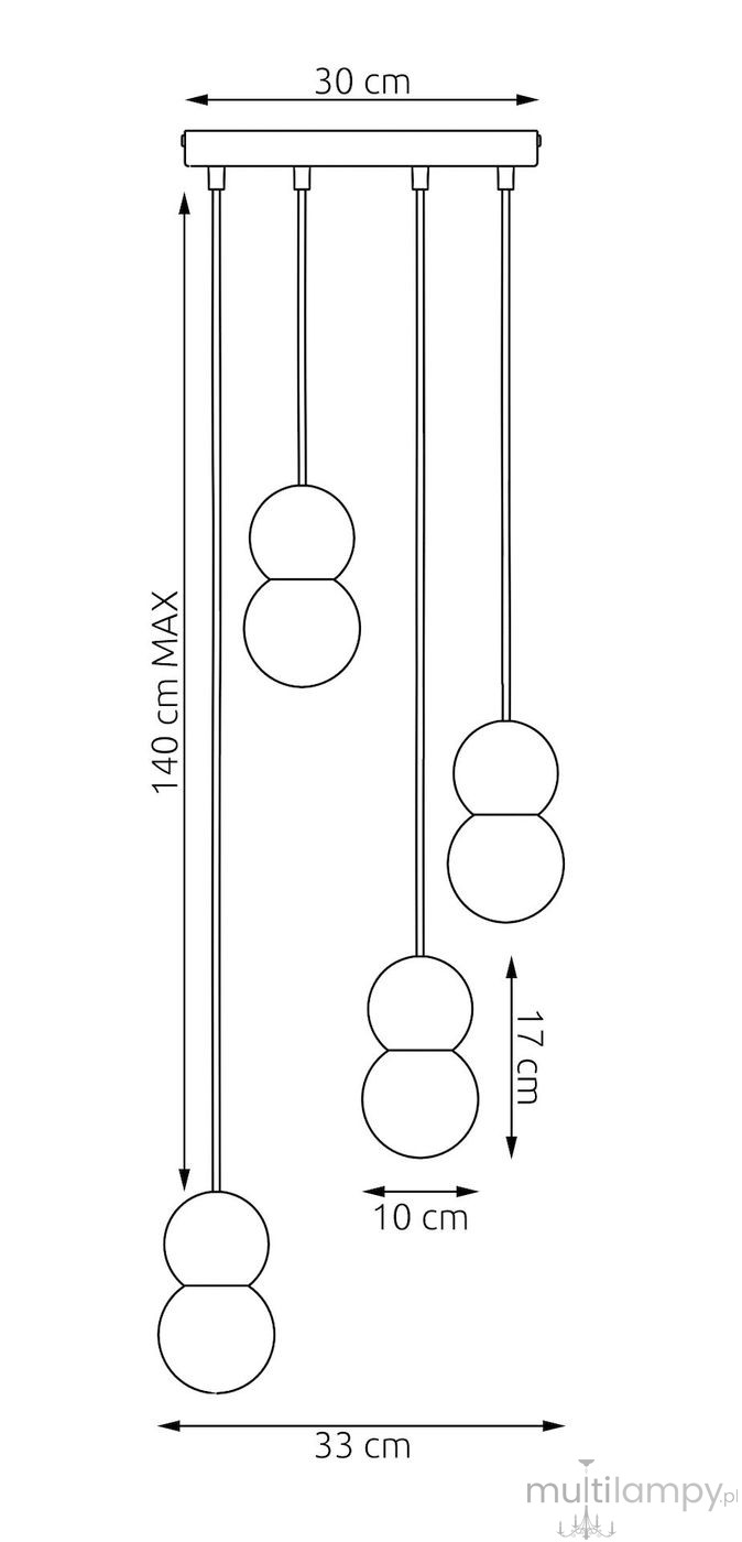 Loop lampa wisząca 4xG9 mokka 1673/4