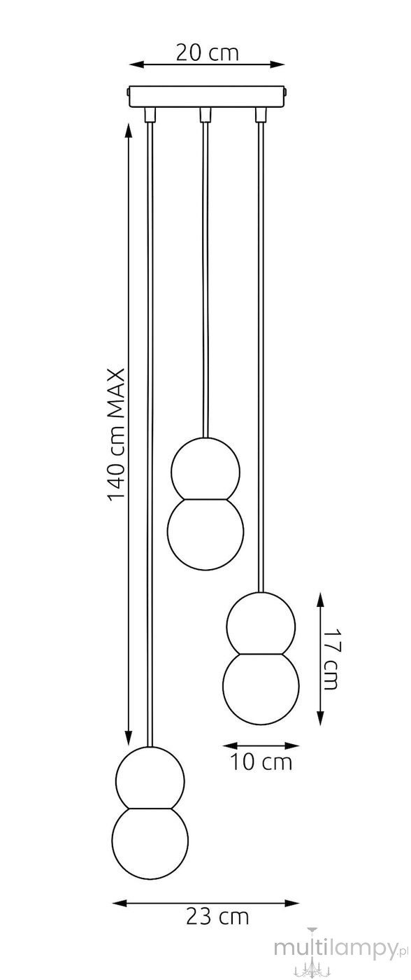 Loop lampa wisząca 3xG9 mokka 1673/3