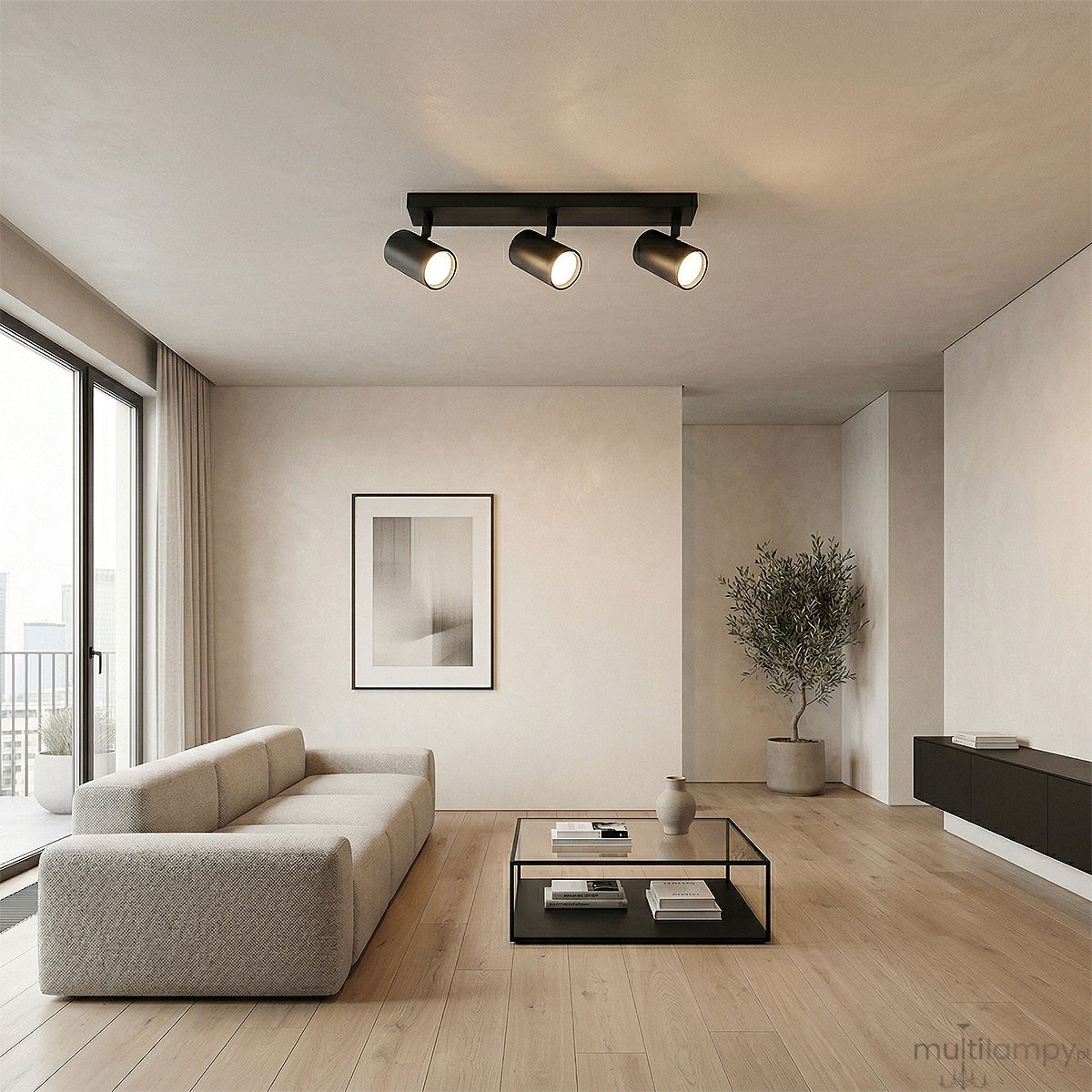 Richi lampa sufitowa spot 3xGU10 czarna