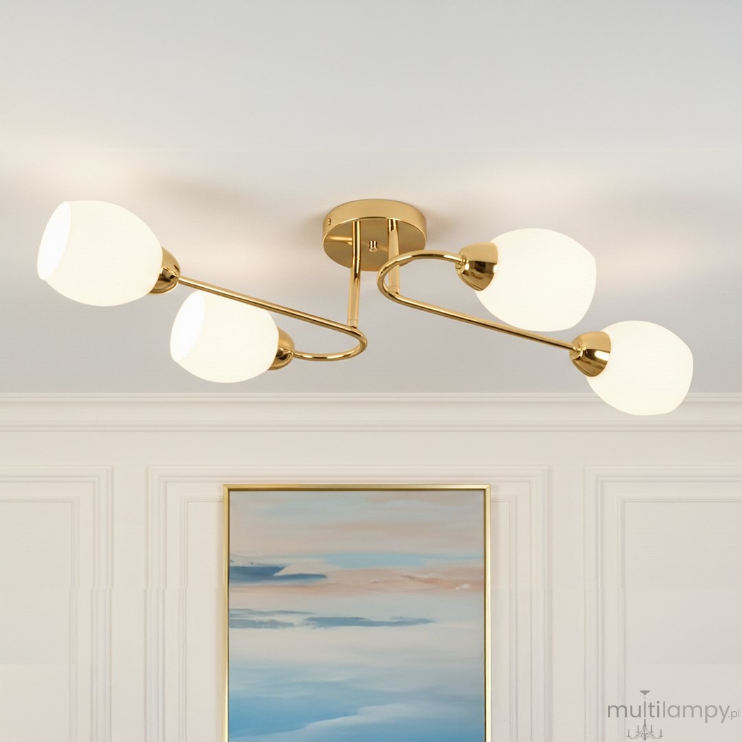 King lampa sufitowa 4xE27 złota ML2757