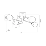 King lampa sufitowa 4xE27 złota ML2757