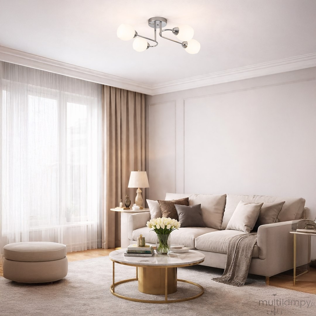 King lampa sufitowa 4xE27 chrom ML2756