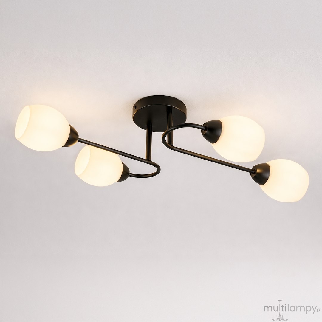 King lampa sufitowa 4xE27 czarna ML2755