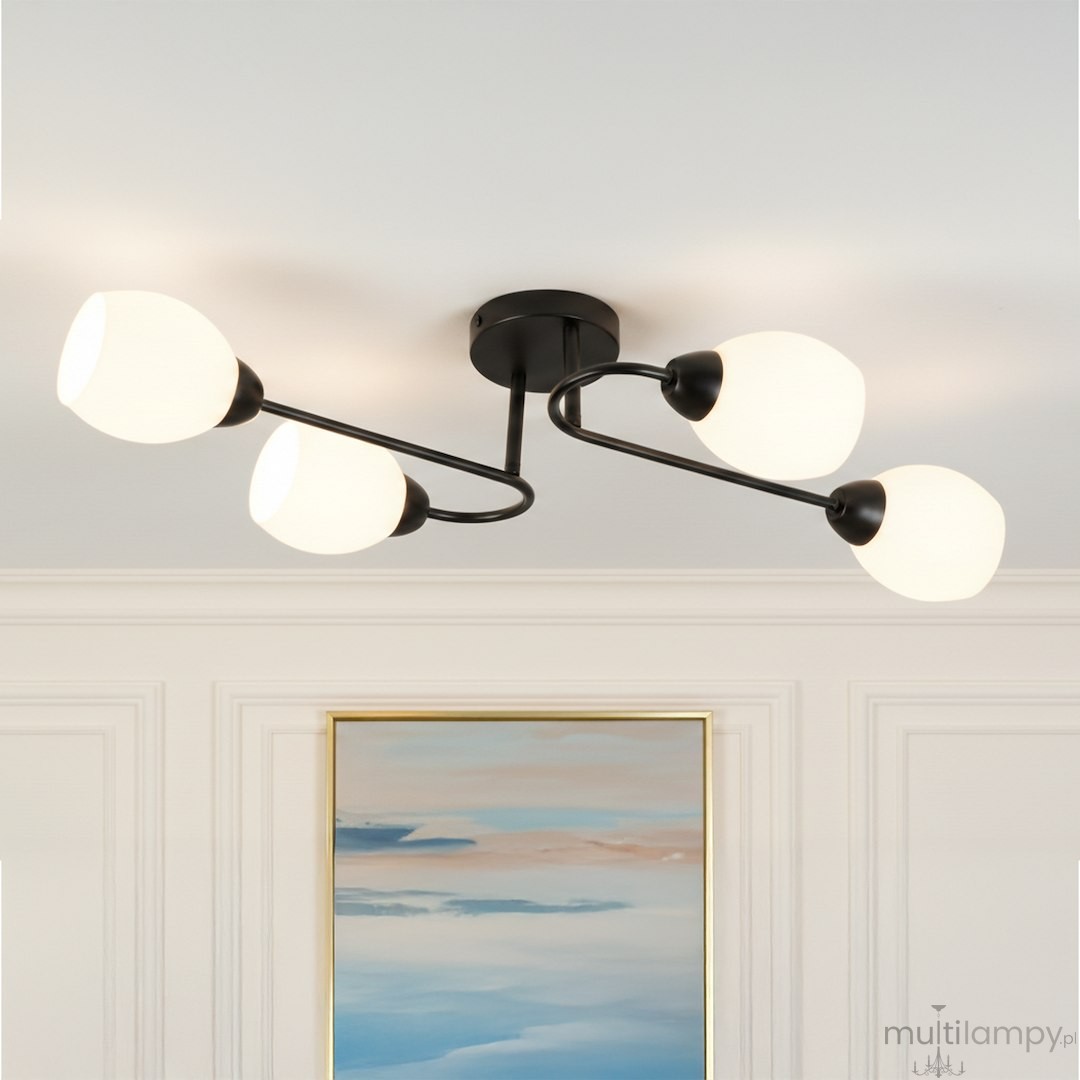 King lampa sufitowa 4xE27 czarna ML2755