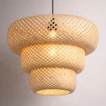 Tulum lampa wisząca 1xE27 czarna/bambus ML2586