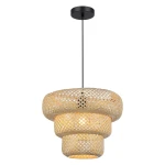 Tulum lampa wisząca 1xE27 czarna/bambus ML2586