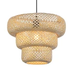Tulum lampa wisząca 1xE27 czarna/bambus ML2586