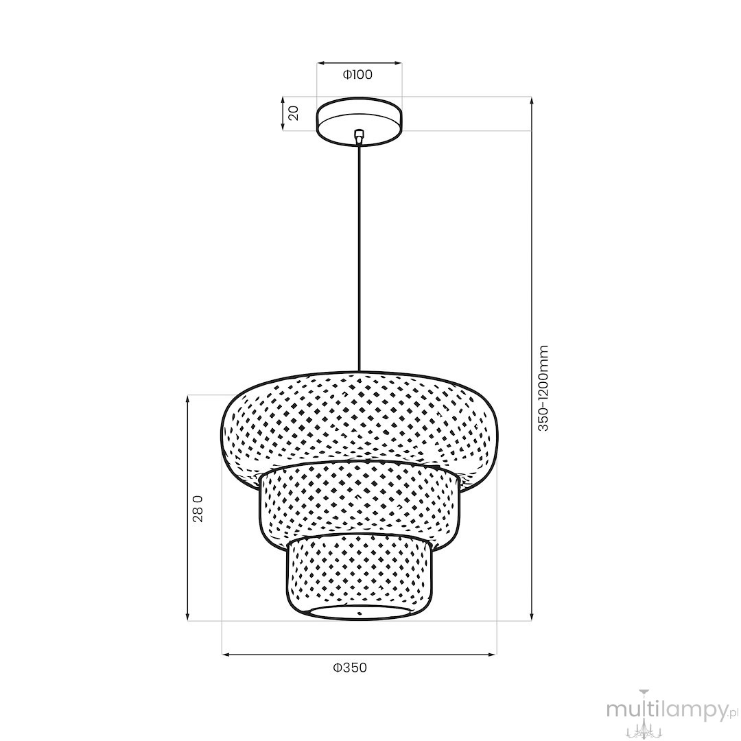Tulum lampa wisząca 1xE27 czarna/bambus ML2586