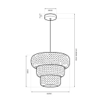 Tulum lampa wisząca 1xE27 czarna/bambus ML2586