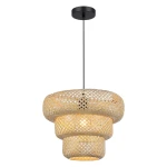 Tulum lampa wisząca 1xE27 czarna/bambus ML2586