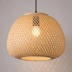 Petra lampa wisząca 1xE27 czarna/bambus ML2585