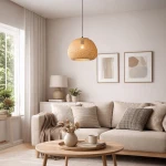 Petra lampa wisząca 1xE27 czarna/bambus ML2585