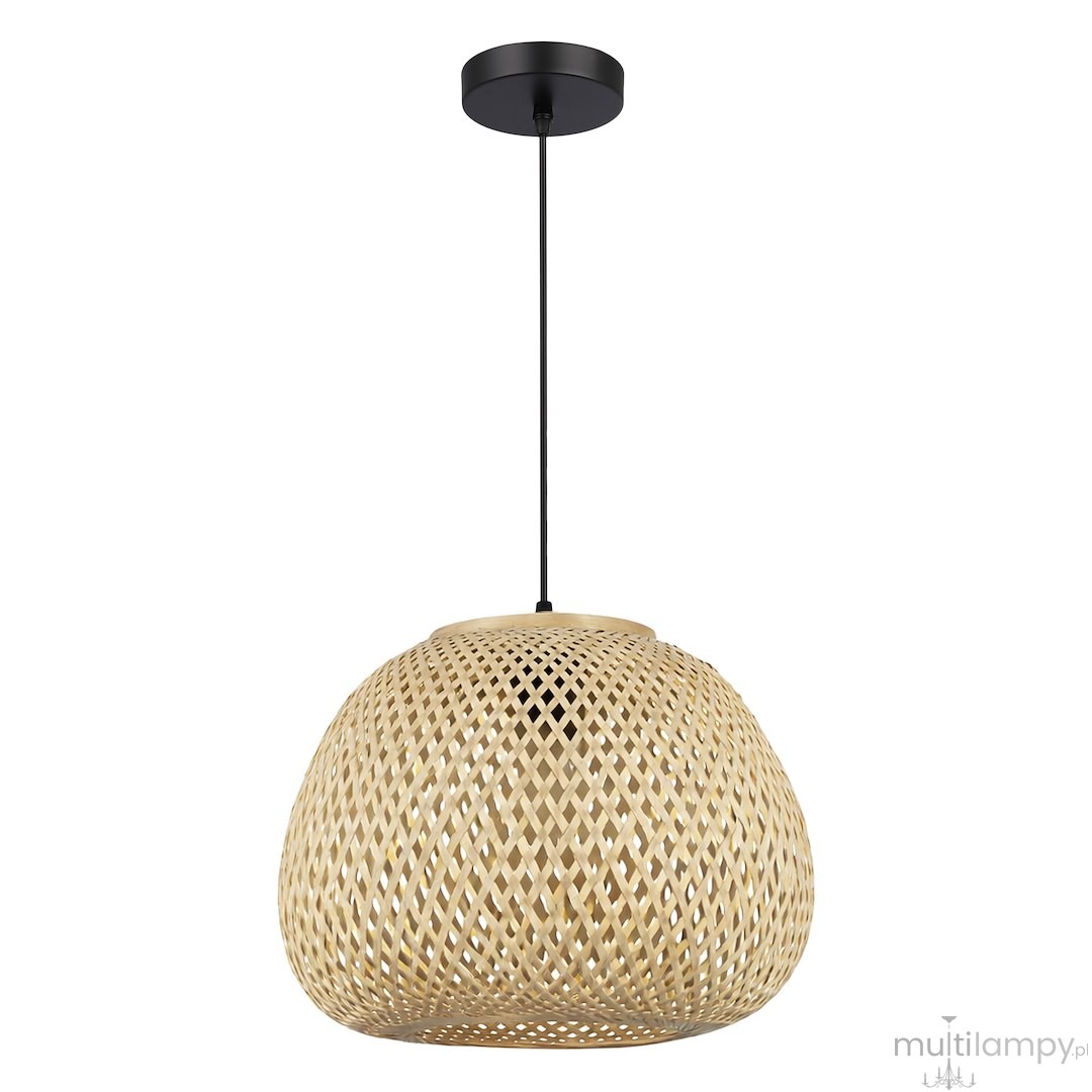 Petra lampa wisząca 1xE27 czarna/bambus ML2585