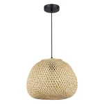 Petra lampa wisząca 1xE27 czarna/bambus ML2585