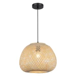 Petra lampa wisząca 1xE27 czarna/bambus ML2585