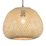 Petra lampa wisząca 1xE27 czarna/bambus ML2585