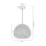 Petra lampa wisząca 1xE27 czarna/bambus ML2585