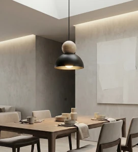 Kaki S lampa wisząca E27 czarna 1676/1S