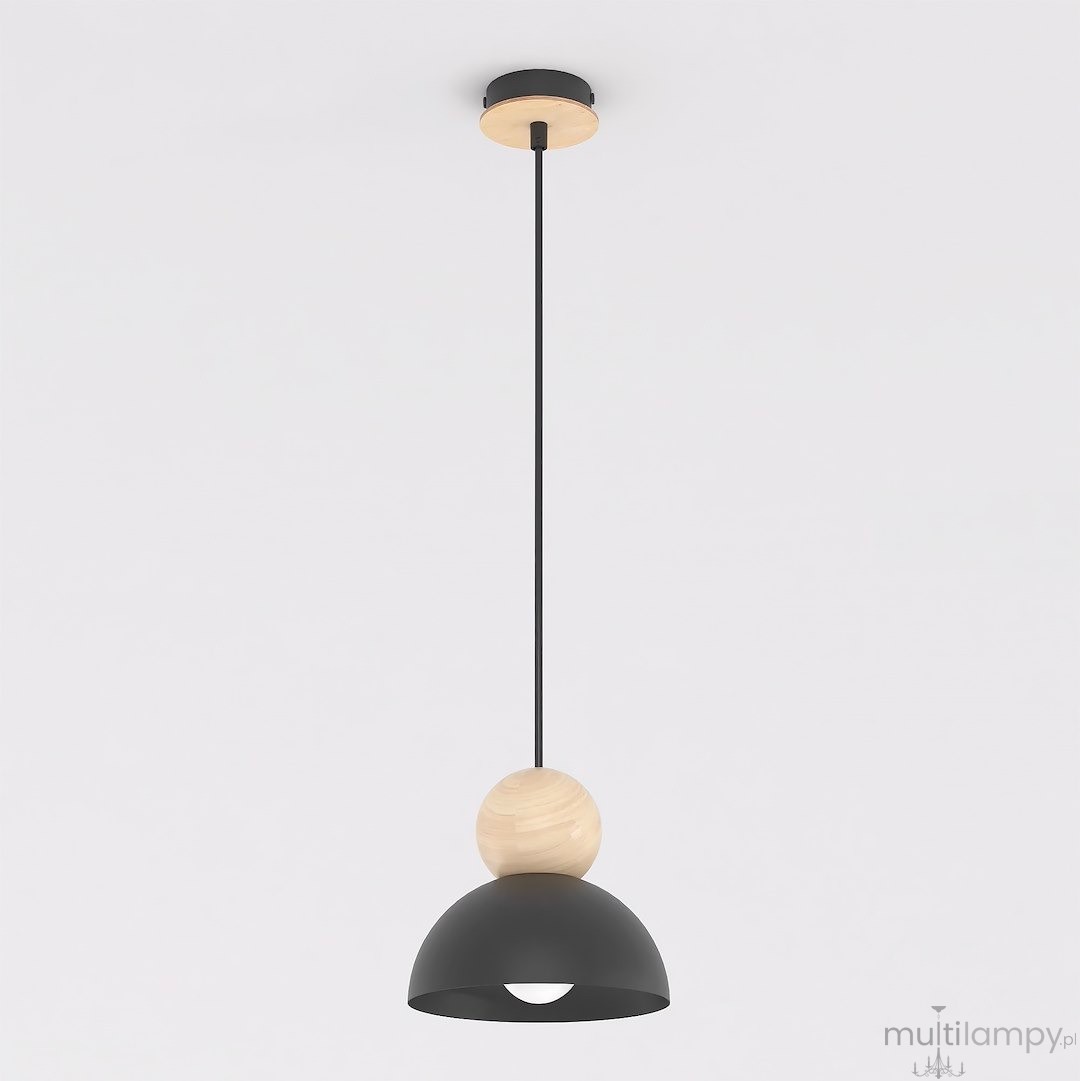 Kaki S lampa wisząca E27 czarna 1676/1S