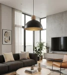 Kaki M lampa wisząca E27 czarna 1676/1M