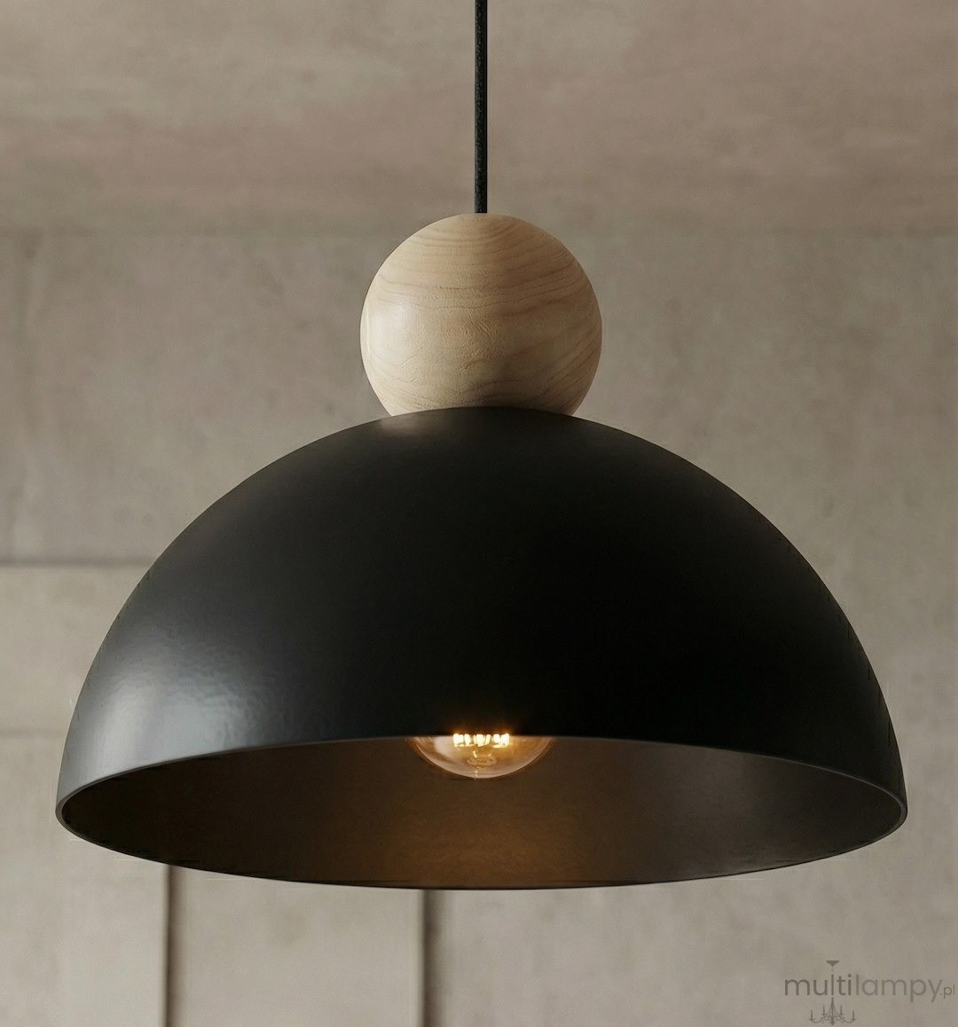 Kaki M lampa wisząca E27 czarna 1676/1M