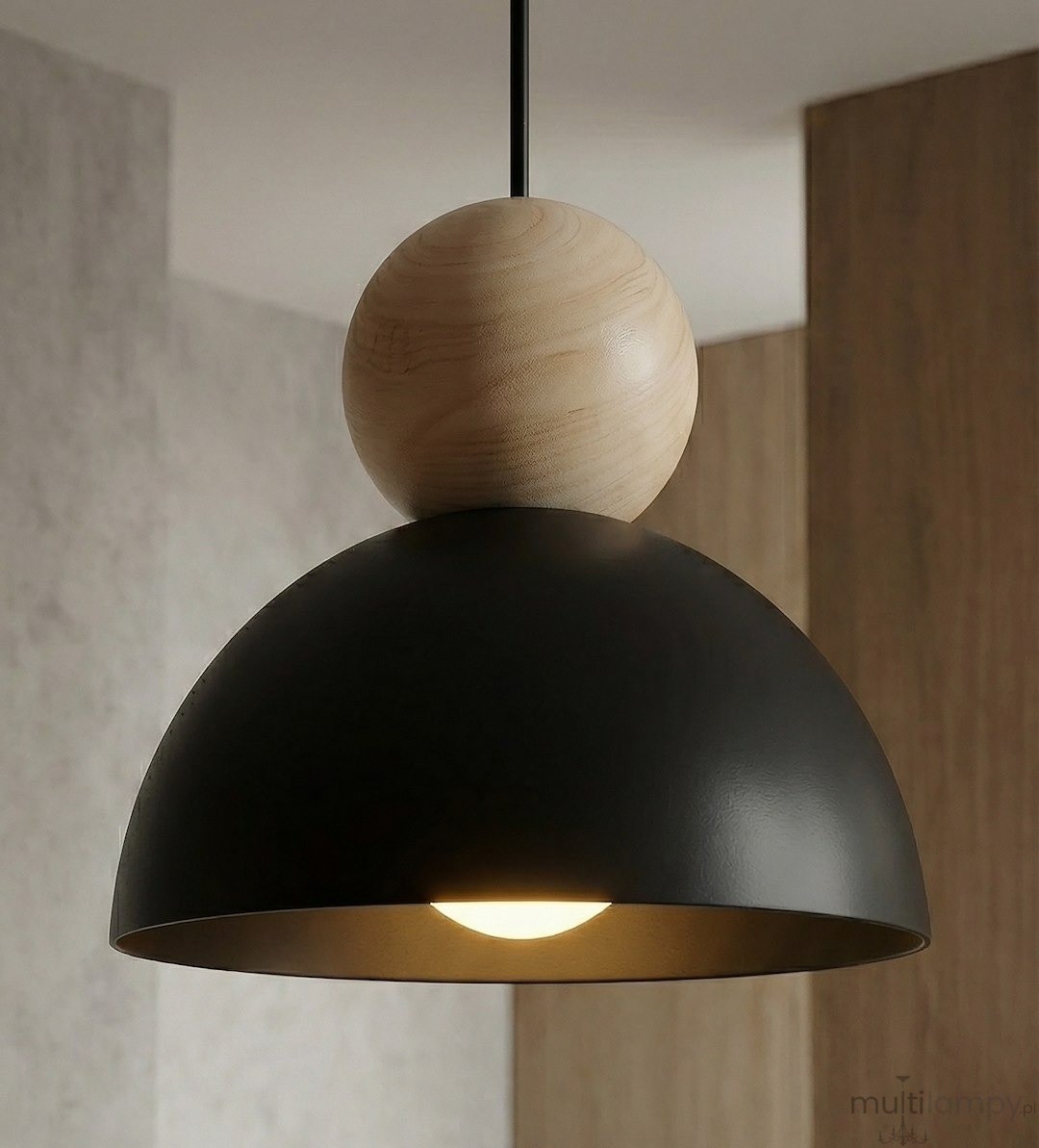 Kaki lampa wisząca 3xE27 czarna 1676/3