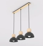 Kaki lampa wisząca 3xE27 czarna 1676/3