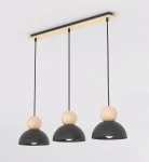 Kaki lampa wisząca 3xE27 czarna 1676/3