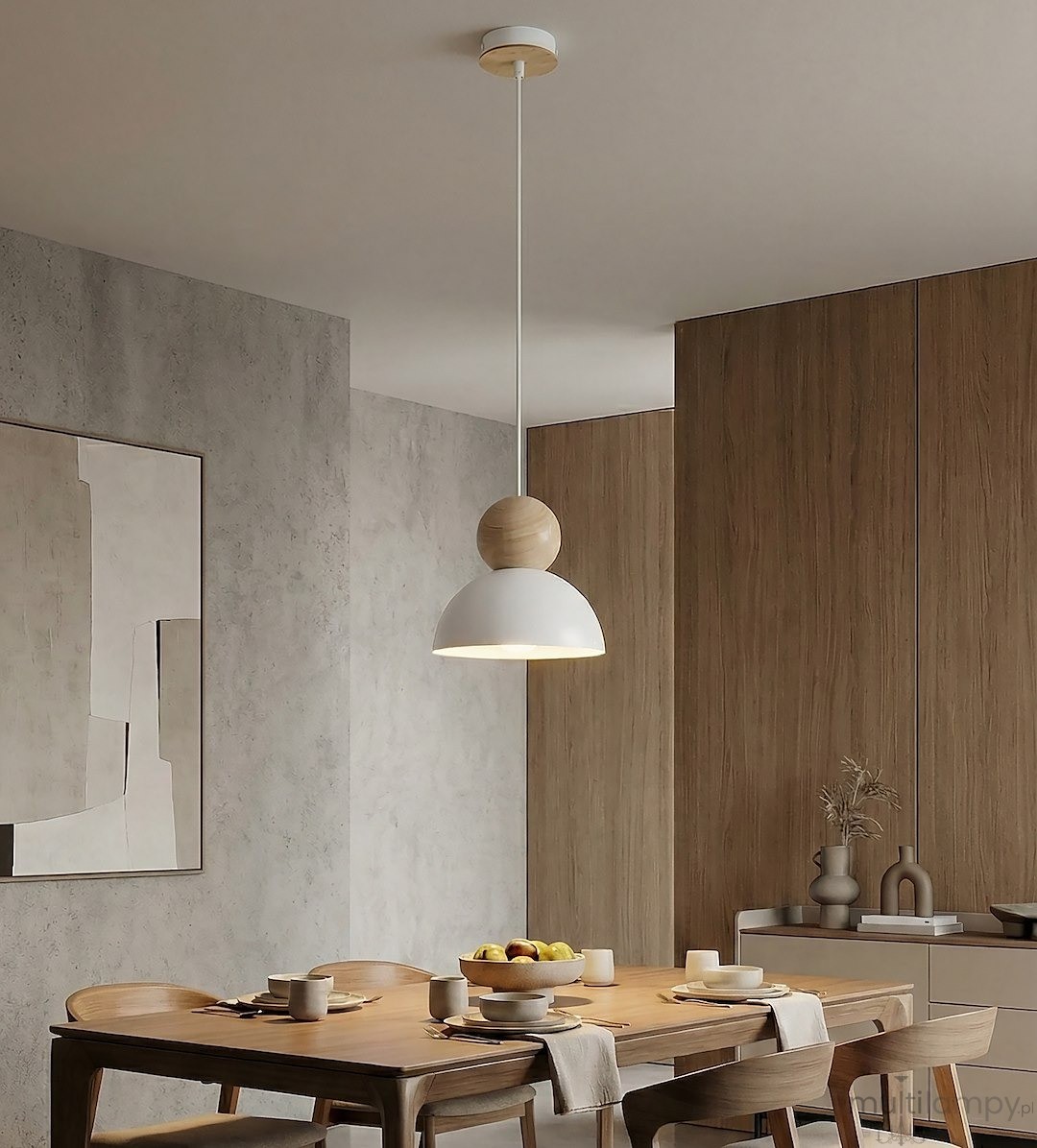 Kaki S lampa wisząca E27 biała 1677/1S