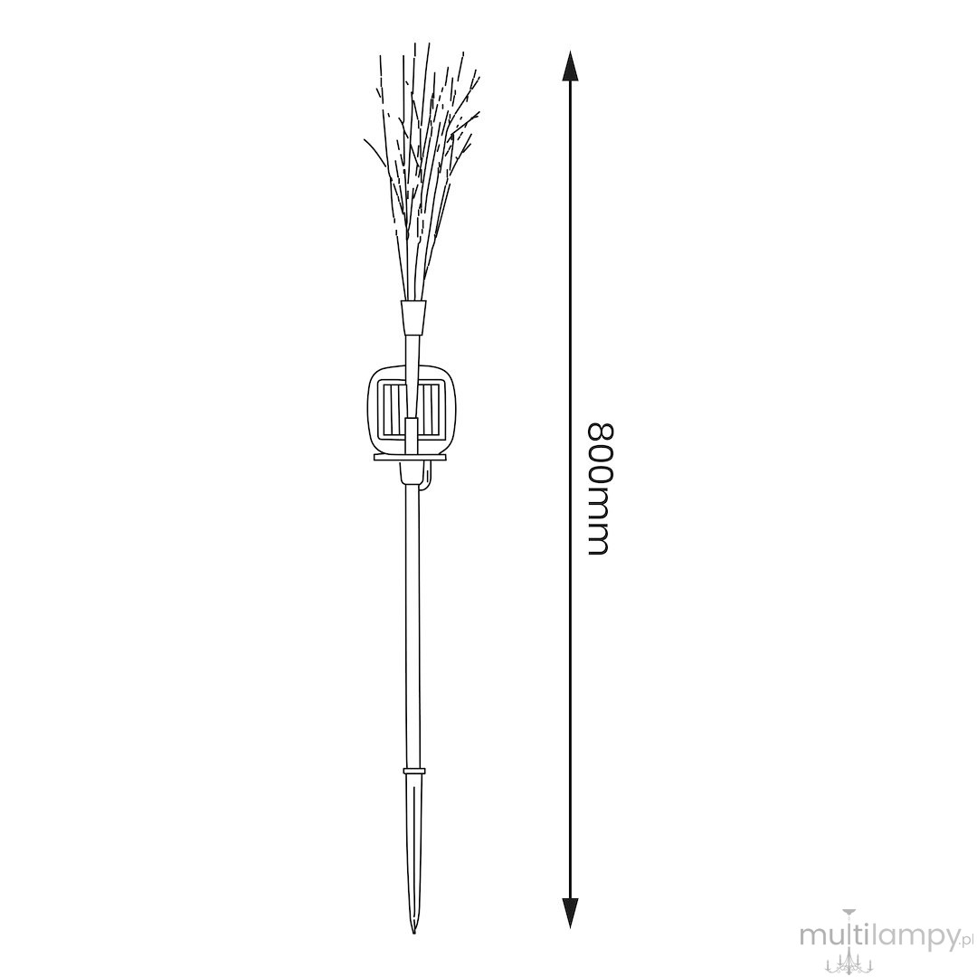 Fiber lampa solarna ogrodowa wbijana H80 LED EKO2498
