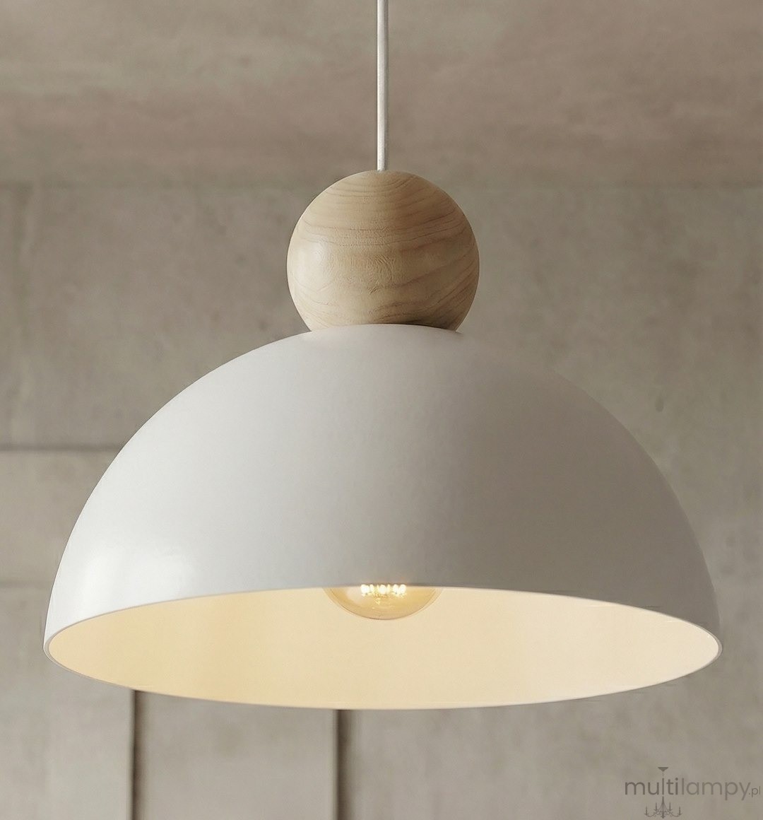 Kaki M lampa wisząca E27 biała 1677/1M
