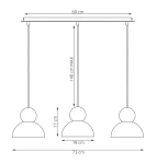Kaki lampa wisząca 3xE27 biała 1677/3