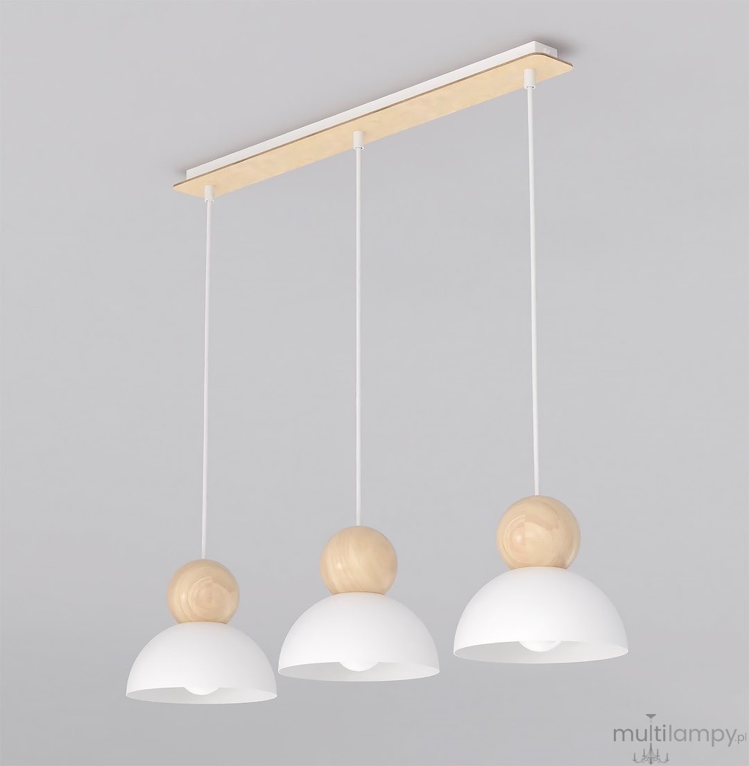 Kaki lampa wisząca 3xE27 biała 1677/3