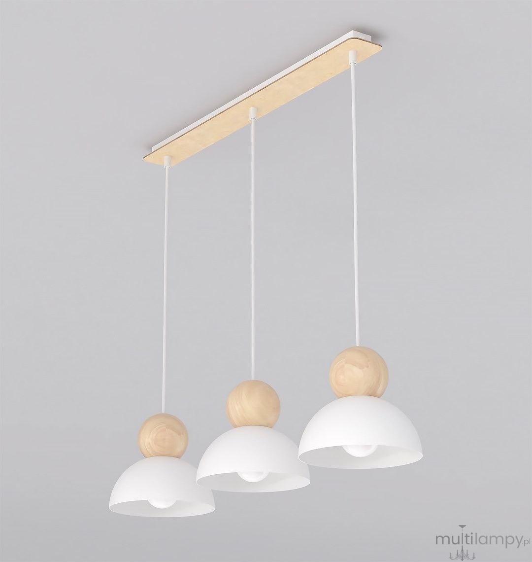 Kaki lampa wisząca 3xE27 biała 1677/3