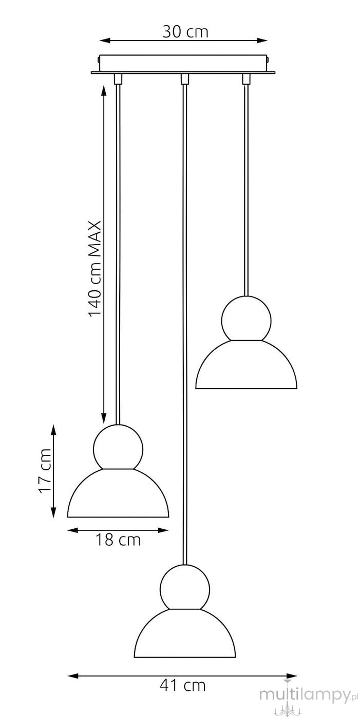 Kaki PREM lampa wisząca 3xE27 biała 1677/3PREM