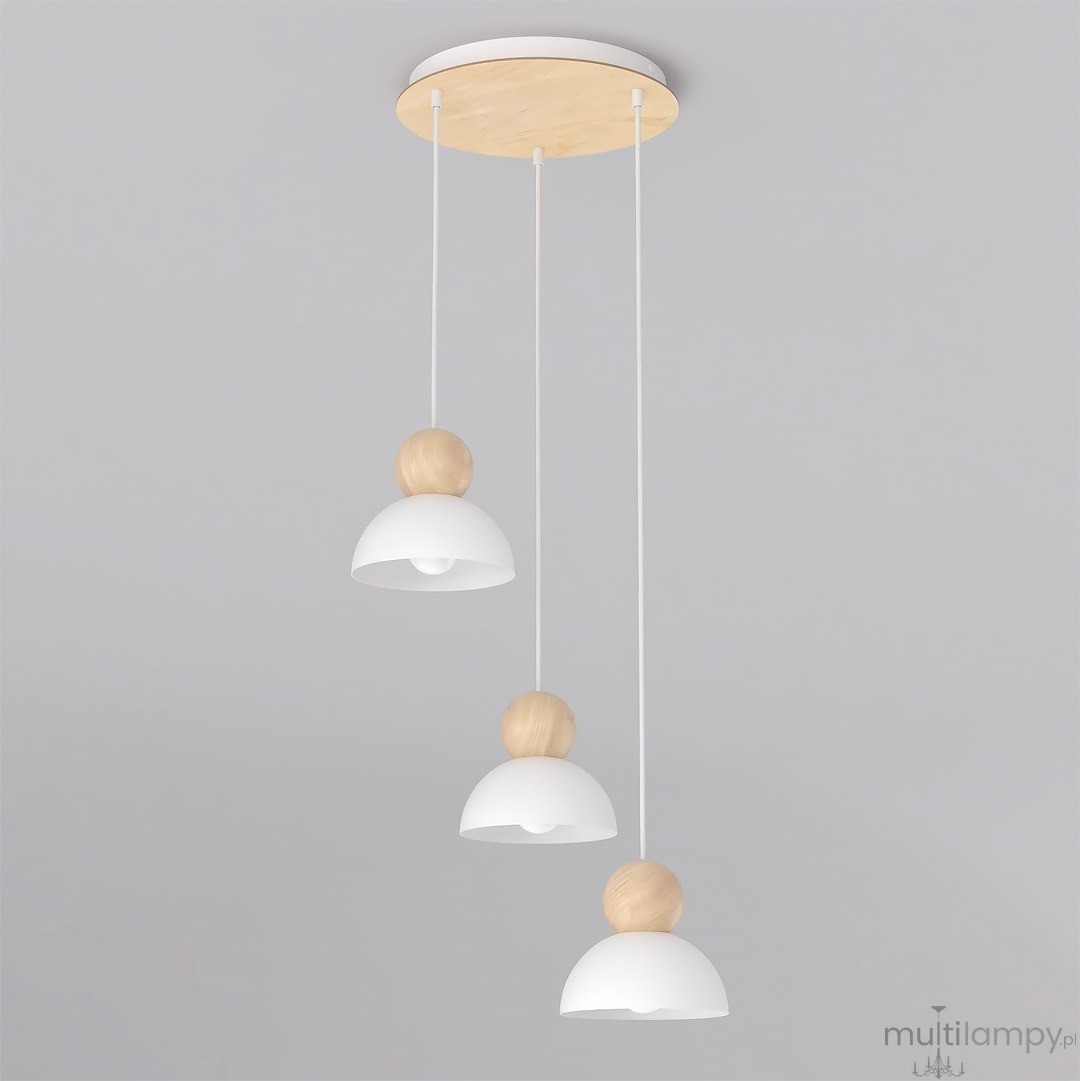 Kaki PREM lampa wisząca 3xE27 biała 1677/3PREM