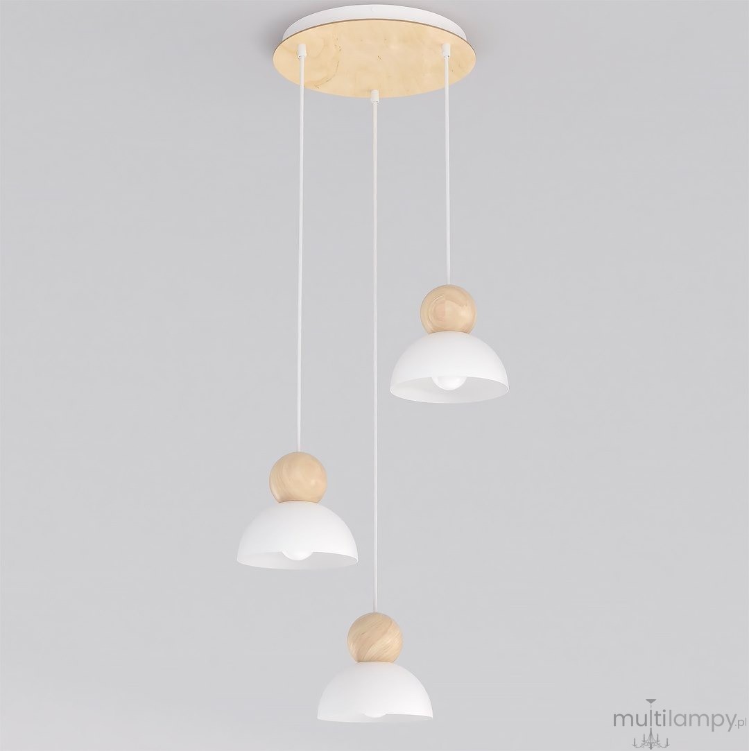 Kaki PREM lampa wisząca 3xE27 biała 1677/3PREM
