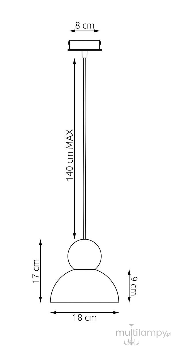 Kaki S lampa wisząca E27 mokka 1678/1S