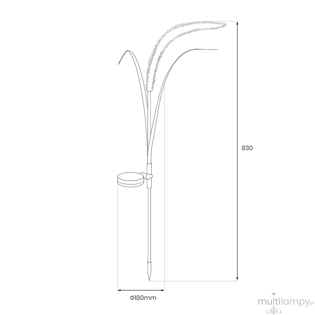 Setaria lampa solarna ogrodowa wbijana H83 LED EKO2528