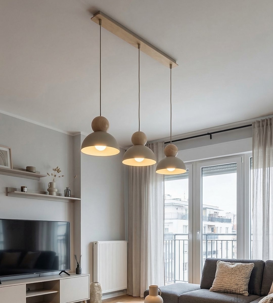 Kaki lampa wisząca 3xE27 mokka 1678/3