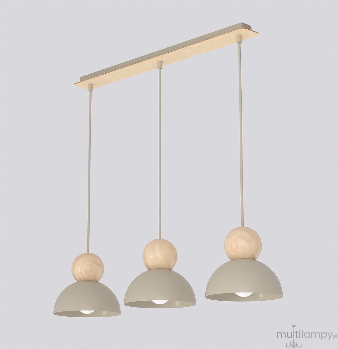 Kaki lampa wisząca 3xE27 mokka 1678/3