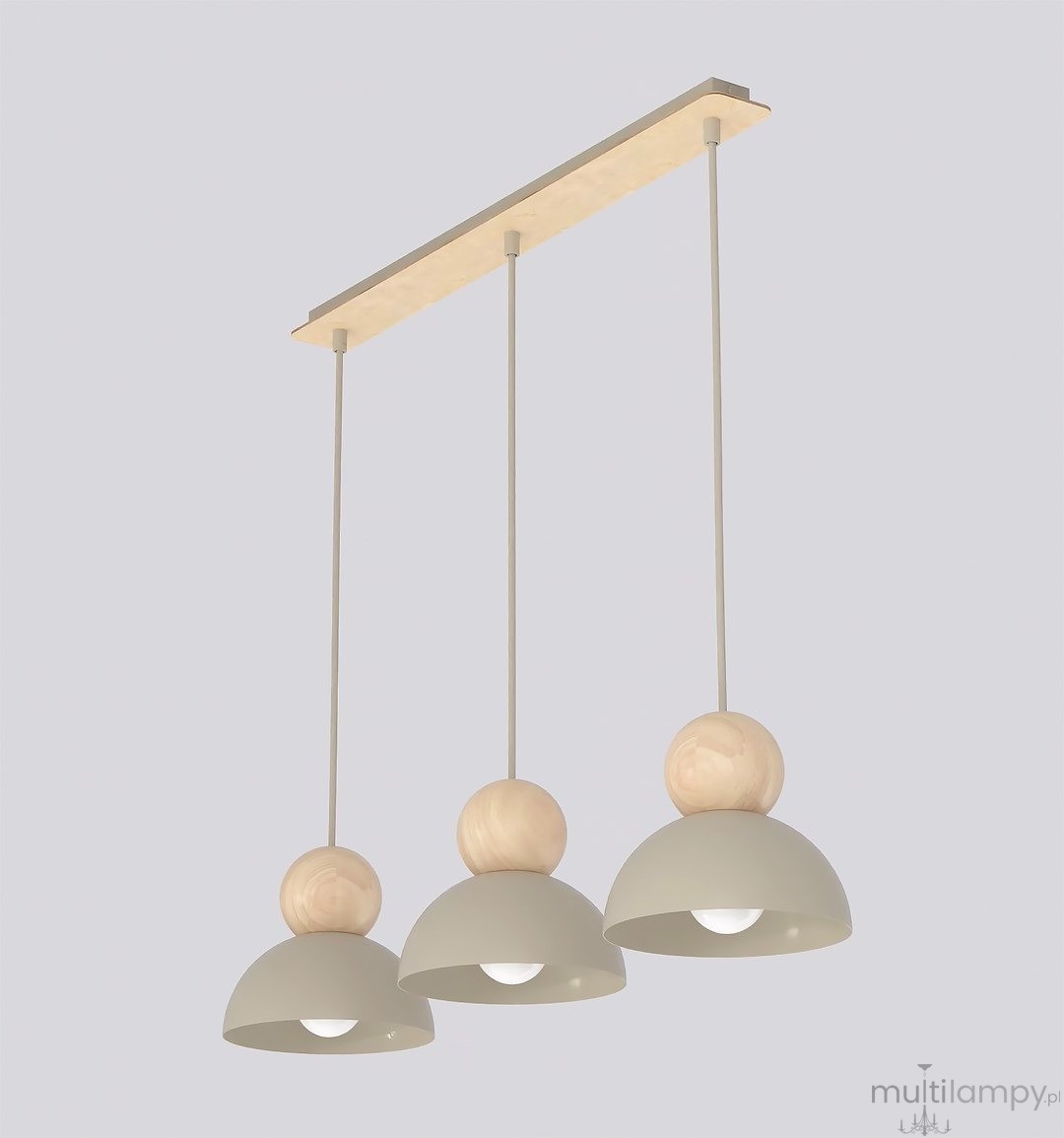 Kaki lampa wisząca 3xE27 mokka 1678/3