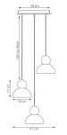 Kaki PREM lampa wisząca 3xE27 mokka 1678/3PREM