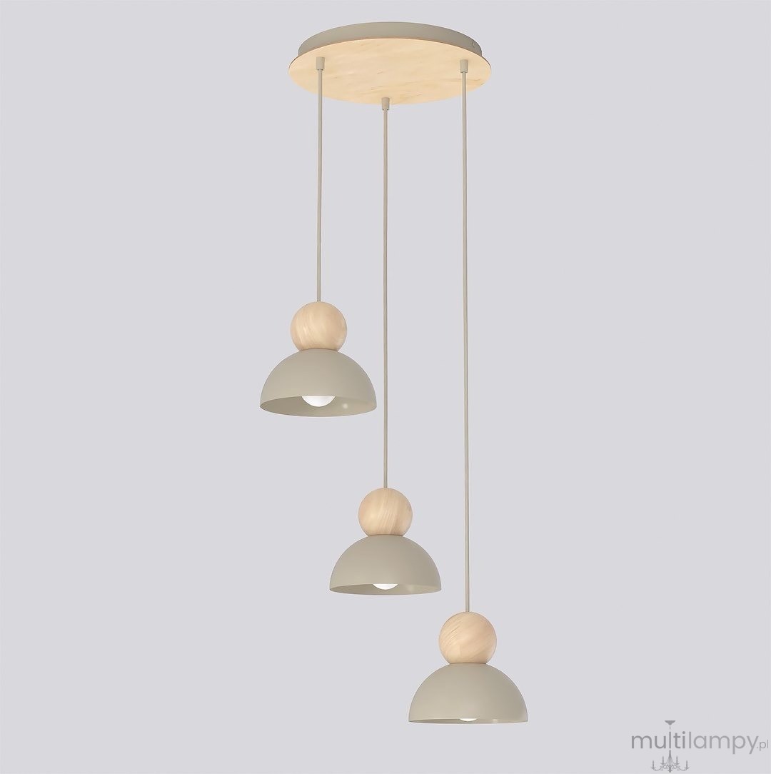 Kaki PREM lampa wisząca 3xE27 mokka 1678/3PREM