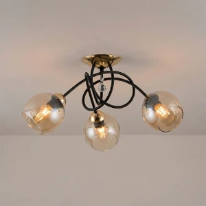 Modena Black lampa sufitowa 3-punktowa czarna/złota 62296