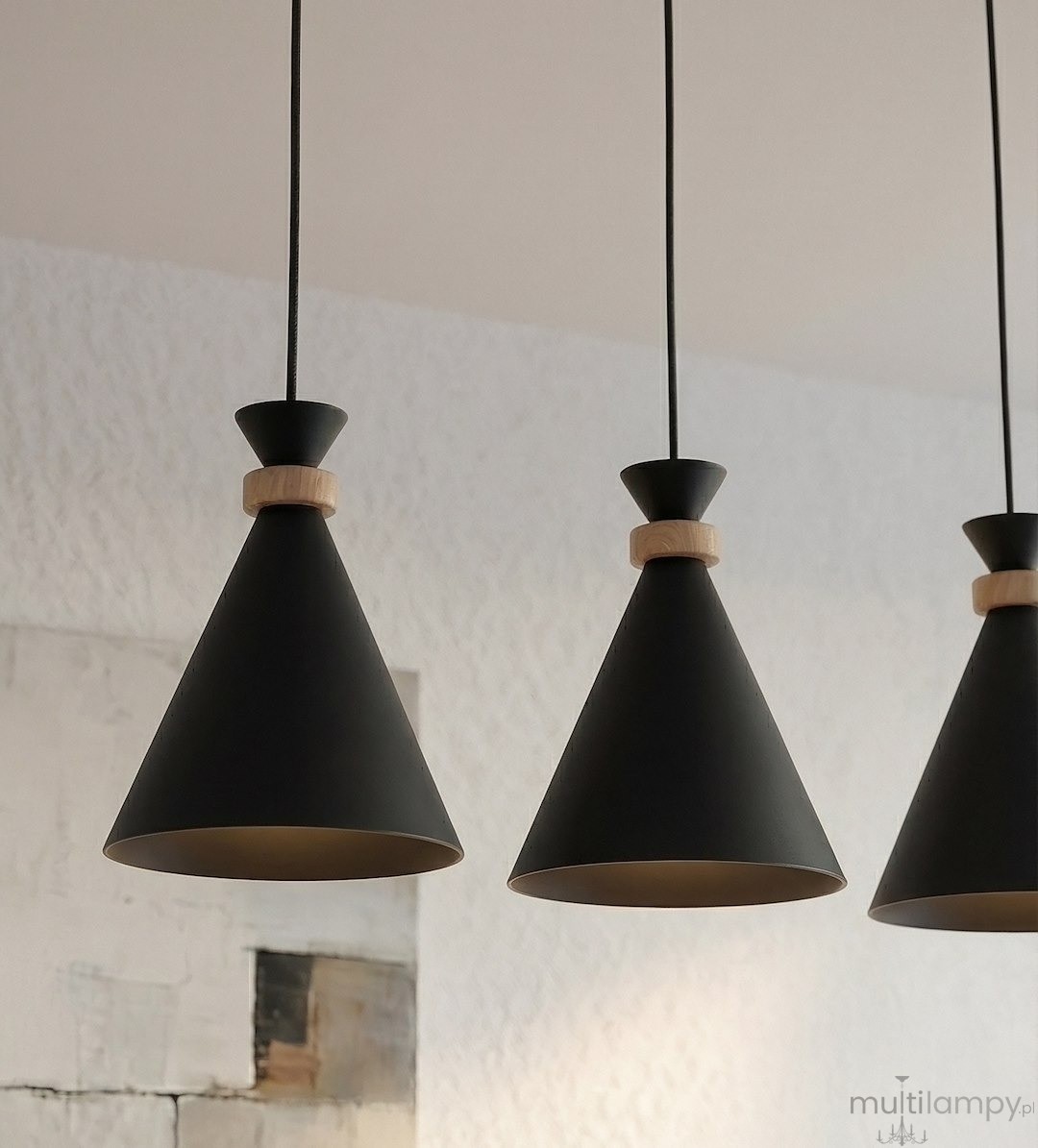 Zero lampa wisząca 3xE27 czarna 1682/3