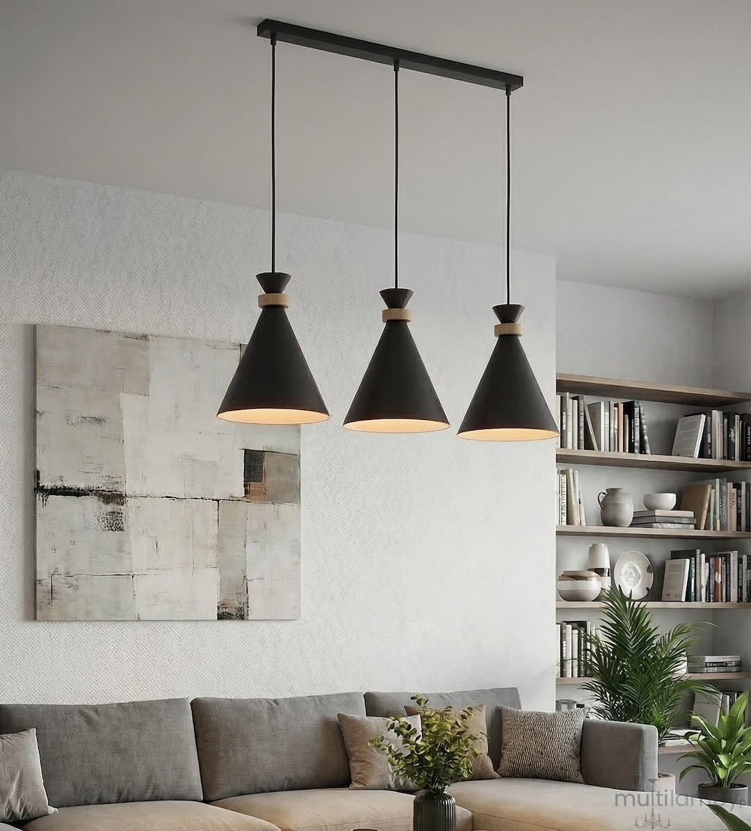 Zero lampa wisząca 3xE27 czarna 1682/3