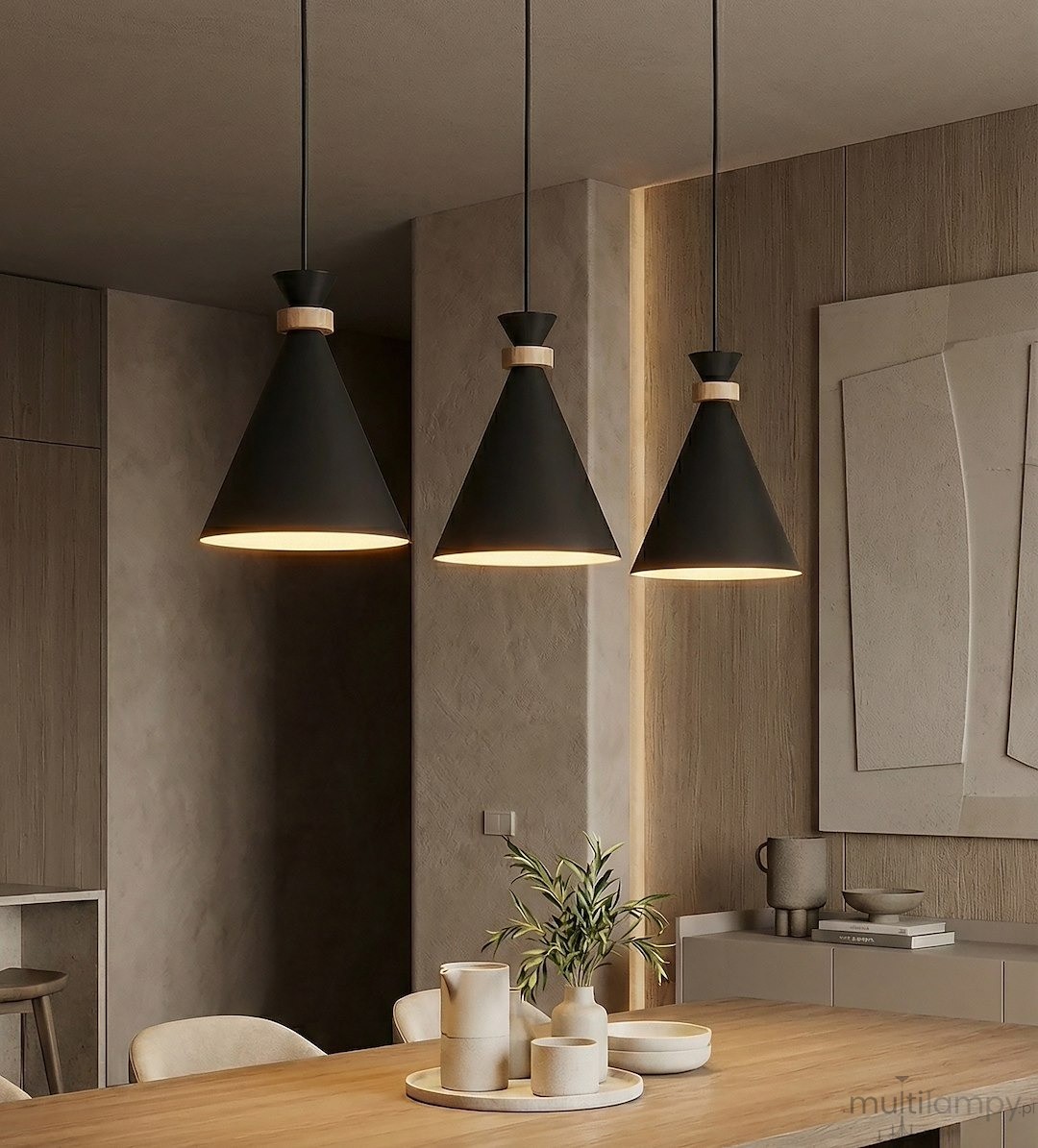 Zero lampa wisząca 3xE27 czarna 1682/3